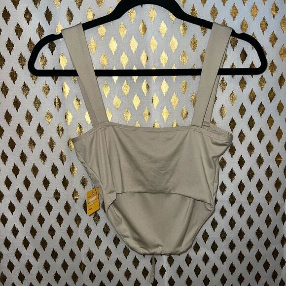 Nude corset crop top strappy tank top tictoc size S - Picture 2 of 4